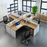 办公家具简约钢木电脑桌 屏风隔断给员工一个独立的办公空间