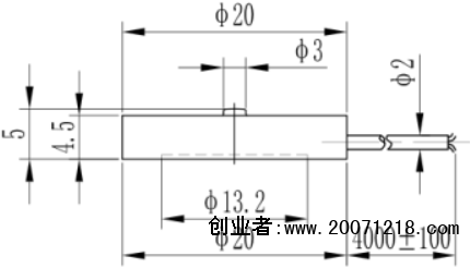微型压力传感器CAZF-Y20A尺寸图