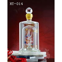 贵州船瓶公司/宏艺玻璃制品公司厂家订购空心造型酒瓶