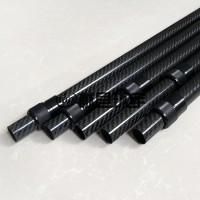 碳纤维伸缩杆3K纹路碳纤维异型管碳纤维三脚架连接碳纤维管杆